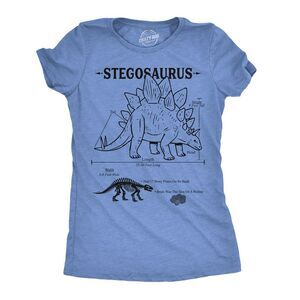 Womens Funny T Shirts Stegosaurus Infographic Awesome Dino Tee For Ladies